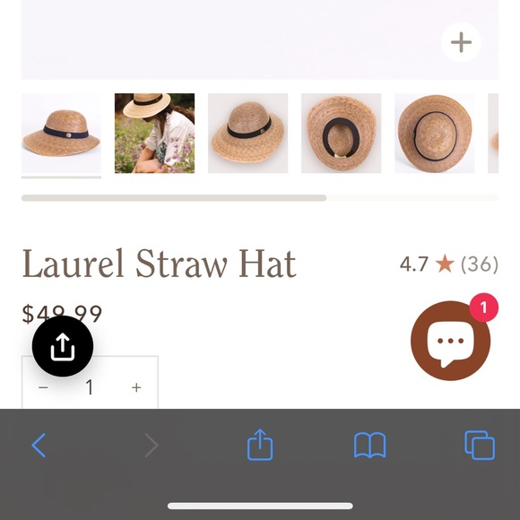 Tula Laurel Straw Sun Hat with Black Band - Picture 5 of 5